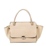 Beige Leather Céline Trapèze