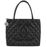 Black Leather Chanel Medaillon
