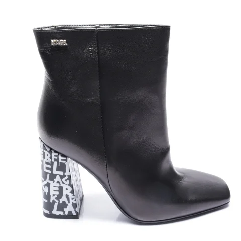 Black Leather Karl Lagerfeld Boots
