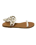 White Leather Ancient Greek Sandals