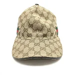 Beige Canvas Gucci Hat