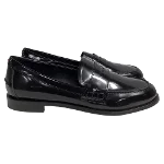 Black Leather Aeyde Flats