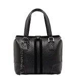Black Leather Gucci Boston Bag