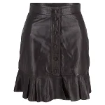 Brown Leather Ganni Skirt