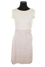 Beige Cotton Paule Ka Dress