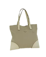 Beige Canvas Prada Tote