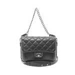 Black Leather Chanel Shoulder Bag