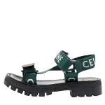 Green Canvas Celine Sandals