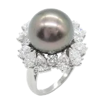 Black Metal Mikimoto Ring