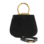 Black Suede Salvatore Ferragamo Handbag