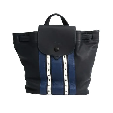 Black Leather Longchamp Handbag