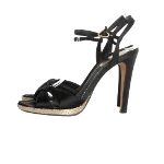 Black Fabric Rene Caovilla Sandals