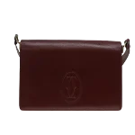 Burgundy Leather Cartier Shoulder Bag