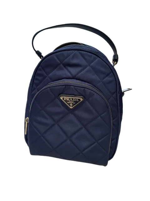 Blue Leather Prada Backpack