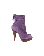 Purple Suede Balmain Boots