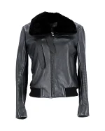 Black Leather Balenciaga Jacket