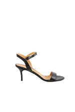 Black Leather Baldinini Sandals