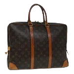 Brown Canvas Louis Vuitton Porte Documents Voyage