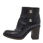 Black Leather Chanel Boots