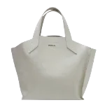 White Leather Furla Tote