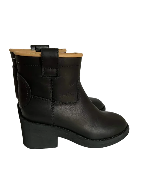 Black Leather Maison Margiela Boots