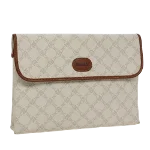 White Leather Bally Clutch