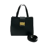 Black Leather Salvatore Ferragamo Shoulder Bag