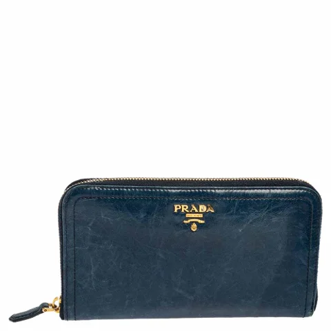 Blue Leather Prada Wallet