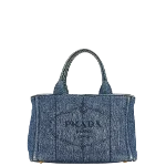 Blue Denim Prada Canapa Tote