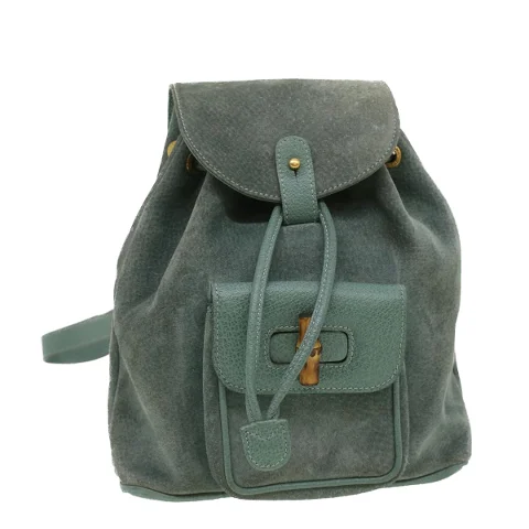 Blue Suede Gucci Backpack