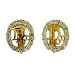 Gold Metal Dior Earrings