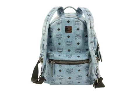 Blue Canvas Mcm Backpack