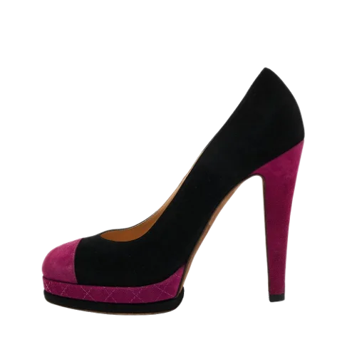 Purple Suede Chanel Heels