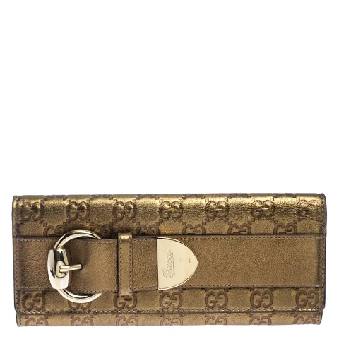Gold Leather Gucci Wallet
