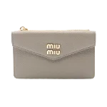 Grey Leather Miu Miu Wallet