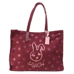 Red Canvas Coach Tote