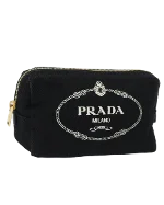 Black Canvas Prada Pouch