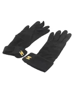 Black Suede Chanel Gloves