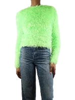 Green Fur Balenciaga Sweater