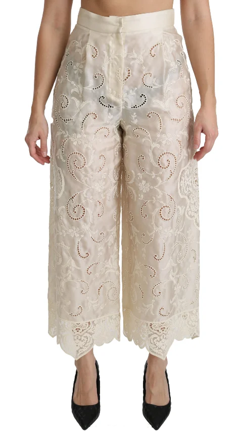 White Fabric Dolce & Gabbana Pants