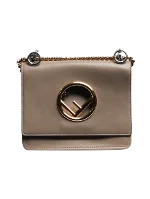 Gold Leather Fendi Shoulder Bag