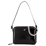 Black Leather Courrèges Shoulder Bag