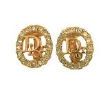 Gold Metal Dior Earrings