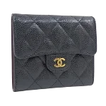 Black Leather Chanel Wallet