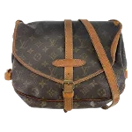 Brown Canvas Louis Vuitton Saumur