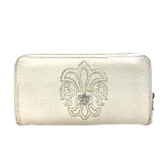 White Leather Chrome Hearts wallet