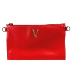 Red Leather Versace Clutch