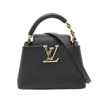 Black Leather Louis Vuitton Capucines