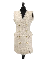 Beige Fabric Balmain Dress