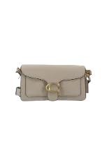 Beige Leather Coach Shoulder Bag